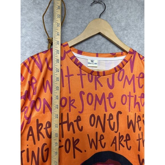 NOS Barack OBAMA Shirt Men 3xl Bay 2XL Fit We are the Change AOP Orange Black - Picture 5 of 6